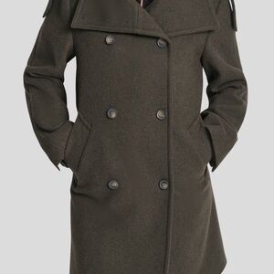 DKNYC Olive Pea Coat for Women NWT